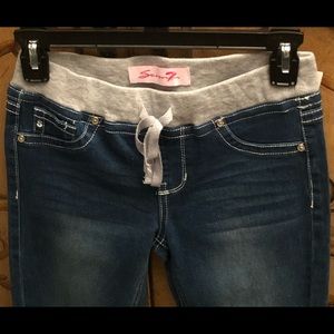 Seven7 Girls Blue Knit Waist Denim Jeans